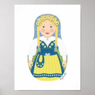 Svensk Matryoshka-affisch Poster