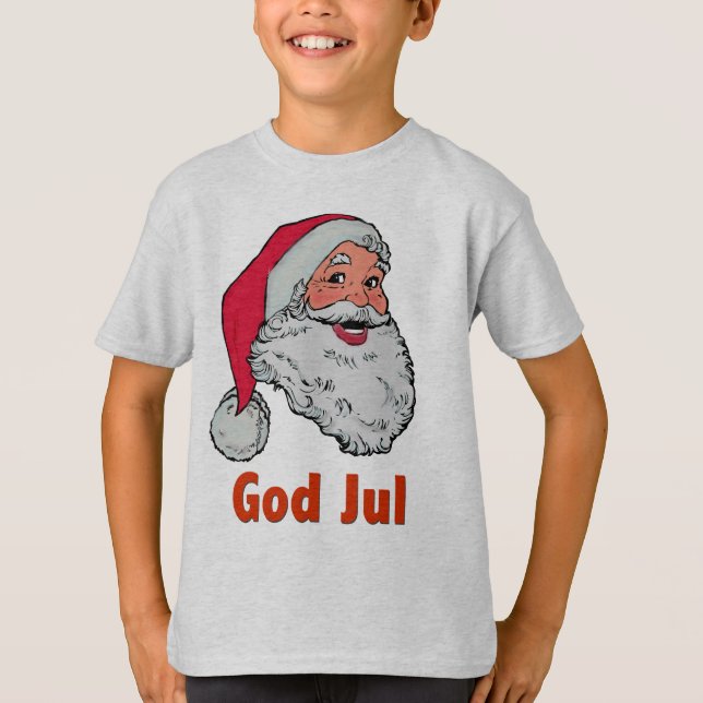 Svensk/norsk Santa Lt T-tröja T Shirt (Framsida)