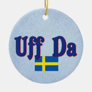 Svensk rolig skandinav för Uff Da sverige Julgransprydnad Keramik