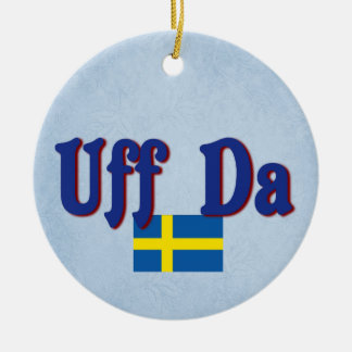 Svensk rolig skandinav för Uff Da sverige Julgransprydnad Keramik