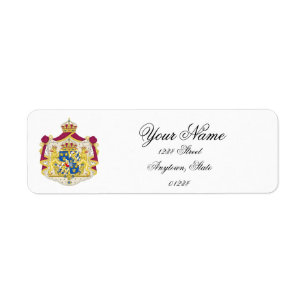 Svensk royalty personifierar returadress etikett