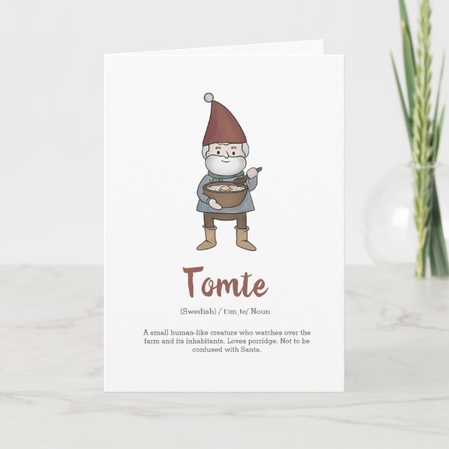 Svensk Tomte Gnome Definition  Julkort Helgkort (Framsida)