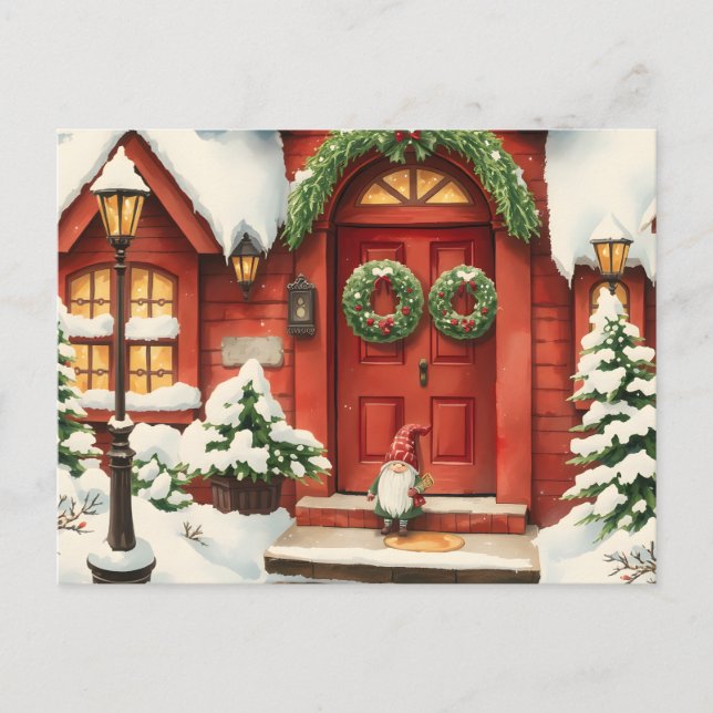 Svensk tomte. Jul kort (Framsida)