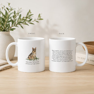 Svensk Vallhund Hund Vattenfärg Ras Citat Kaffemugg
