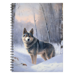 Svensk Vallhund Låt Det Snöa Jul Anteckningsbok
