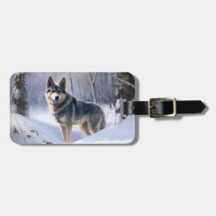 Svensk Vallhund Låt Det Snöa Jul Bagagebricka