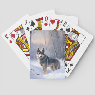 Svensk Vallhund Låt Det Snöa Jul Casinokort
