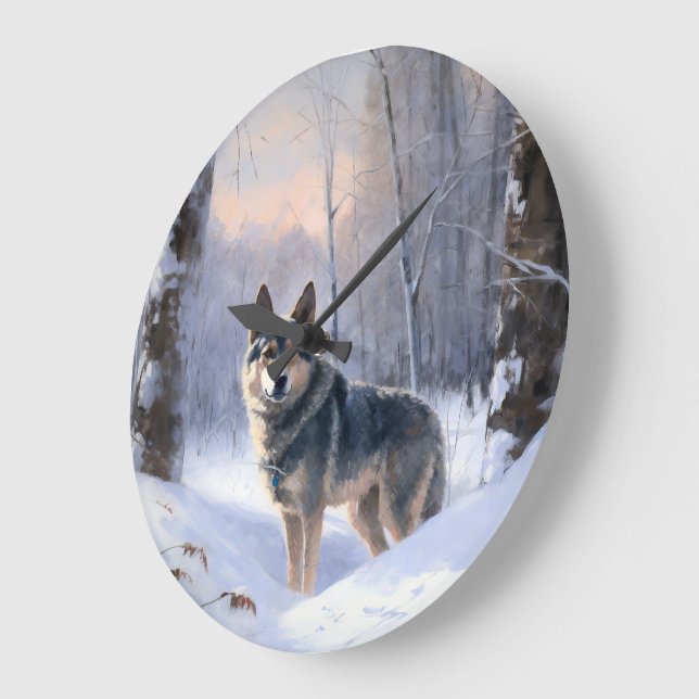 Svensk Vallhund Låt Det Snöa Jul  Stor Klocka (Vinkel)