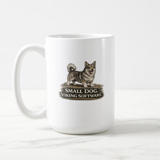 Svensk Vallhund – Liten Viking Mjukvarudator Kaffemugg (Vänster)
