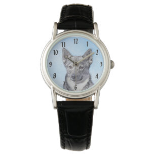 Svensk Vallhund-målning - Söt Original Hundkonst Armbandsur