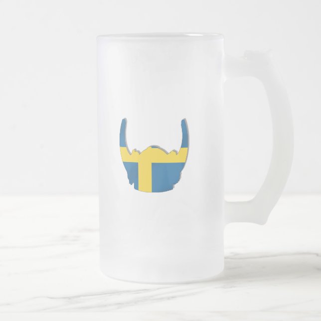 Svensk Viking hjälmflagga av sverigen Frostat Ölglas (Höger)