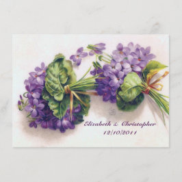 Svensk Vintage Violettblommor Bröllop Bouquets Inbjudningar
