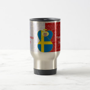 Svenska Ängels Flagga på Röd och Vit Personliggjor Resemugg