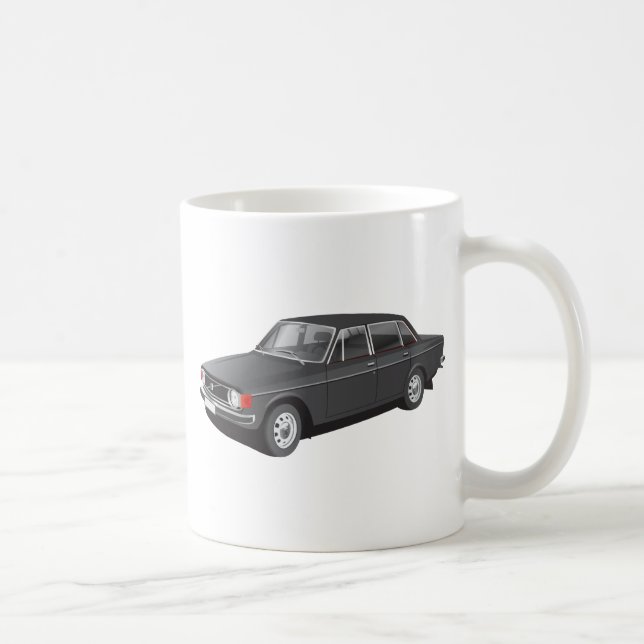 Svenska bilar från sena 60-årsåldern (svart/grått) kaffemugg (Höger)