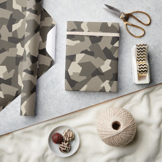 Svenska Camo Advanced Grått Presentpapper (Hantverk)