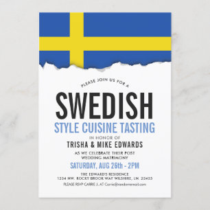Svenska Cuisineet Party Flagga Inbjudan