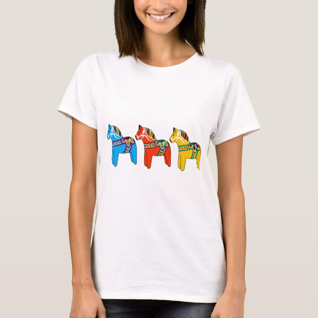 Svenska Dala hästar Tee Shirt (Framsida)
