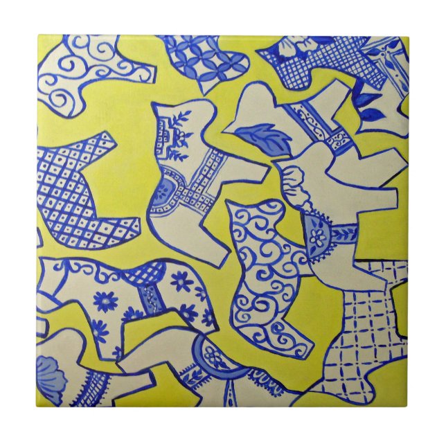 Svenska dala-hästar Tile Kakelplatta (Framsidan)