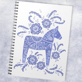 Svenska Dala Horse Blue and White Notebook Anteckningsbok