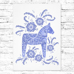 Svenska Dala Horse Blue Folk Art Photo Print Fototryck<br><div class="desc">Ett traditionellt svenskt Dala Horse folkart stil är utformat i periwinkle blue and white. Perfekt till dem som skandinaviskt utformar kärlek.</div>