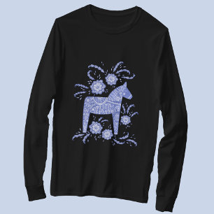 Svenska Dala Horse Blue Viking T-Shirt