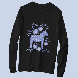 Svenska Dala Horse Blue Viking T-Shirt
