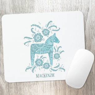 Svenska Dala Horse Custom Name Teal Musmatta