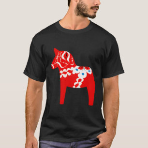 Svenska Dala Horse Dalarna Sverige Traditional Red T Shirt