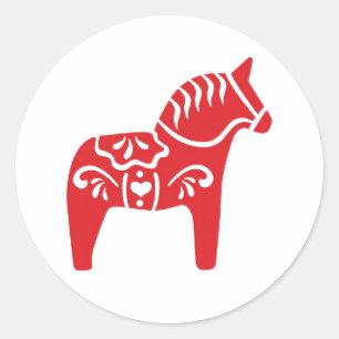Svenska Dala Horse-dekaler Runt Klistermärke