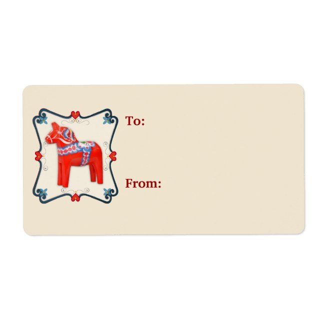 Svenska Dala Horse Folk Art Framed Fraktsedel (Framsidan)