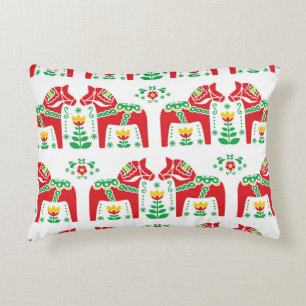Svenska Dala Horse: Folk Art Prydnadskudde