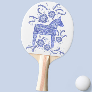 Svenska Dala Horse Indigo Blue Folk Art Pingisracket