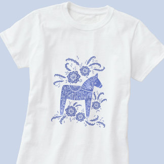Svenska Dala Horse Indigo Blue T Shirt