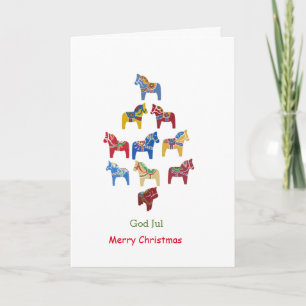 Svenska Dala Horse Julgran-kort Helgkort