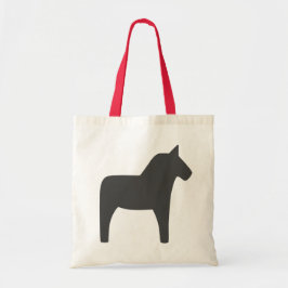 Svenska Dala Horse Mörk Grått Tygkasse
