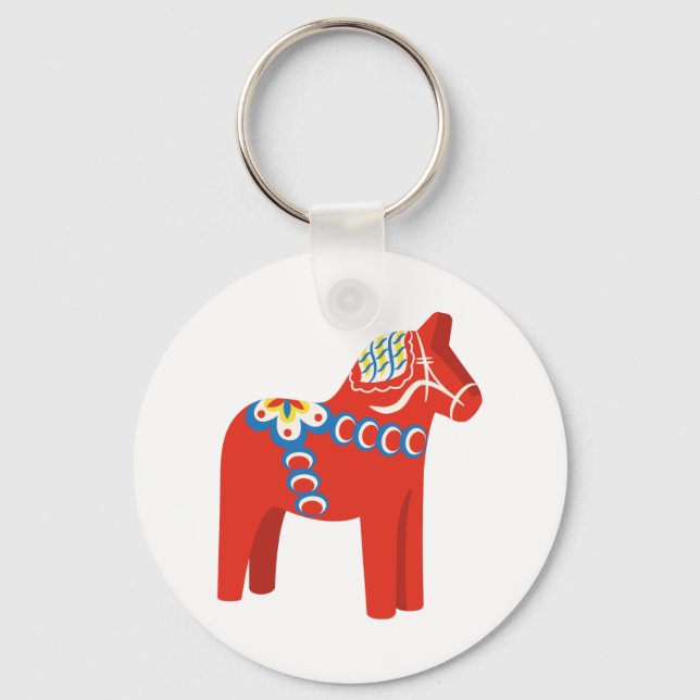 Svenska Dala Horse Nyckelring (Framsida)