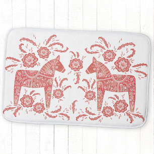 Svenska Dala Horse Red and White Badrumsmatta
