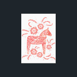 Svenska Dala Horse Red and White Folk Art Canvastryck<br><div class="desc">Ett traditionellt svenskt Dala Horse folkart stil-mönster i rött och vitt. Perfekt till dem som skandinaviskt utformar kärlek.</div>