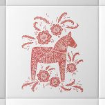 Svenska Dala Horse Red and White Kakelplatta<br><div class="desc">En traditionell svensk Dala Horse-design i rött och vitt. Originalkonst av Nic Squirrell.</div>