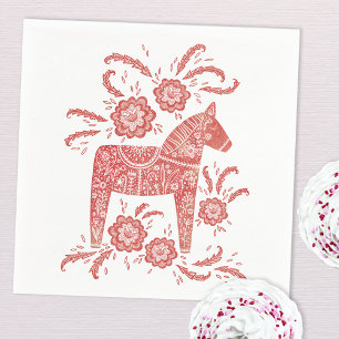 Svenska Dala Horse Red and White Pappersservett