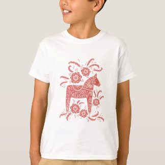 Svenska Dala Horse Red and White T Shirt