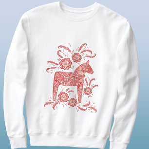 Svenska Dala Horse Red and White T Shirt