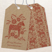 Svenska Dala Horse Red on Kraft
