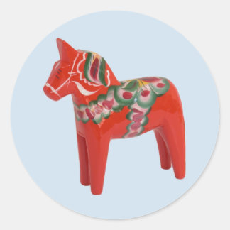 Svenska Dala Horse Scandinavian Tradition Runt Klistermärke