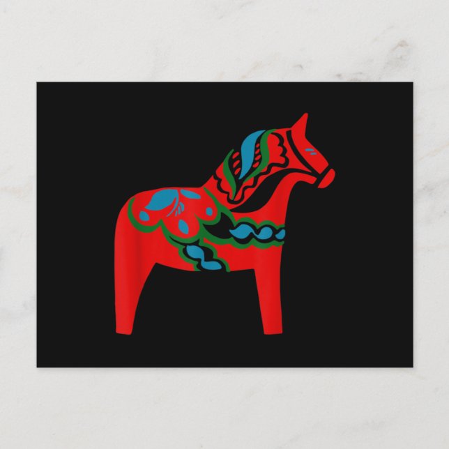 Svenska Dala Horse Sverige Red Dalecarlian Horse Vykort (Framsida)