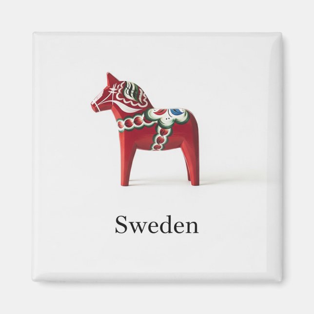Svenska Dala Horse Sverige Travel Magnet (Framsidan)