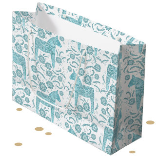 Svenska Dala Horse Teal and White