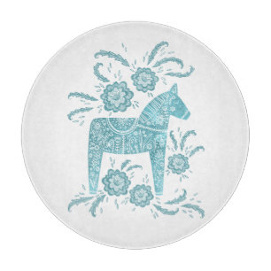 Svenska Dala Horse Teal Grönt and White