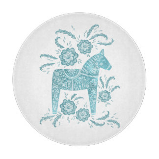 Svenska Dala Horse Teal Grönt and White