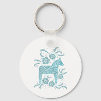 Svenska Dala Horse Teal Grönt and White